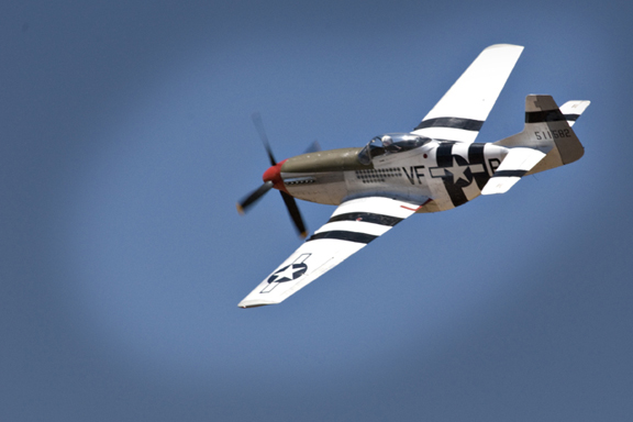 P-51 turns for another strafing run